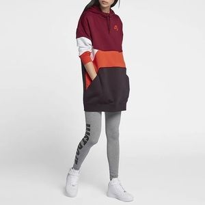 Nike Air Sweatshirt Dress Maroon/Orange/White/Black